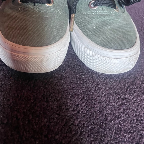 Vans Olive Canvas Sneakers with Black Laces - Picture 4 of 5